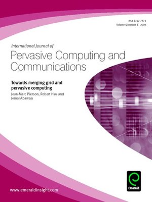 cover image of International Journal of Pervasive Computing and Communications, Volume 4, Issue 4
